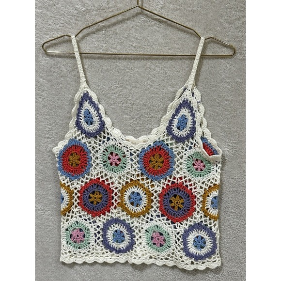 Altar'd State Tops - Altar'd State Tank Top Size S Crochet Granny Square Hippie Boho Retro Beach
